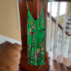ZARA green floral mini dress